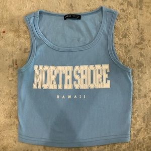 blue north shore cropped tank